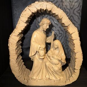 Nativity Scene Carved Art Piece